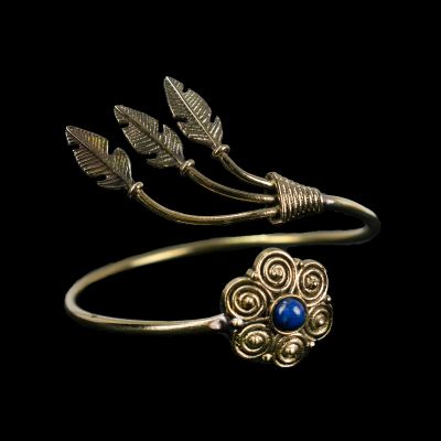 Brass bracelet Adoette Lapis lazuli India