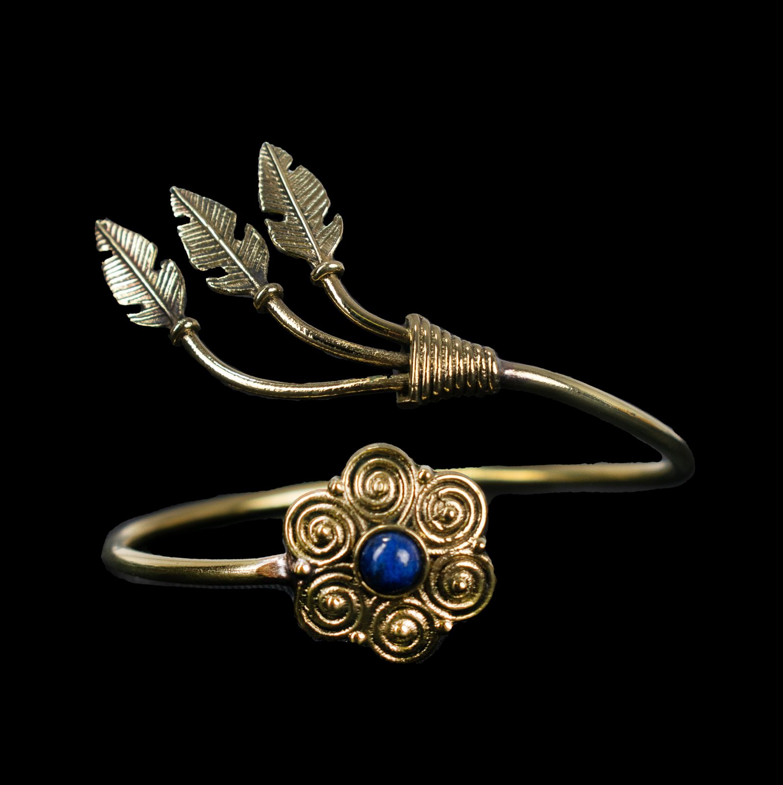 Brass bracelet Adoette Lapis lazuli India