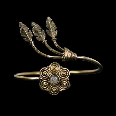 Brass bracelet Adoette Moon Stone