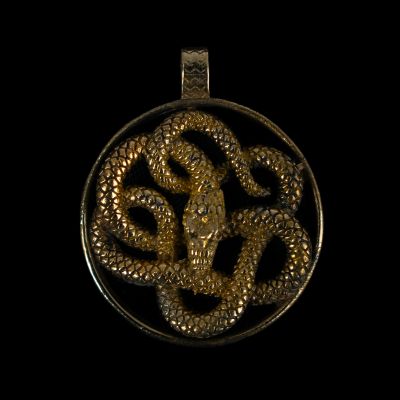 Brass pendant Snake medallion 1