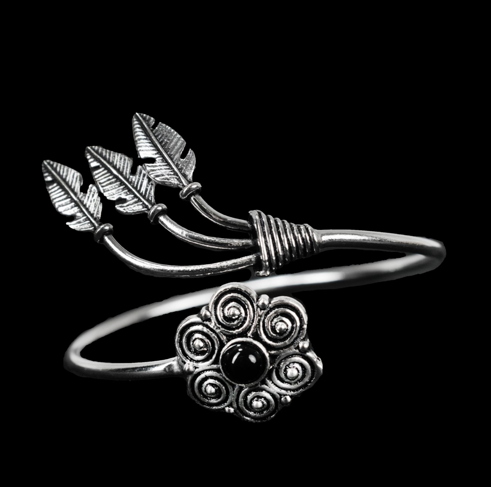 German silver bracelet Adoette Black Onyxv 2 India