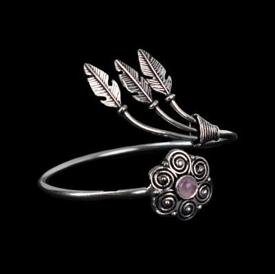 German silver bracelet Adoette Rose quartz 2 India
