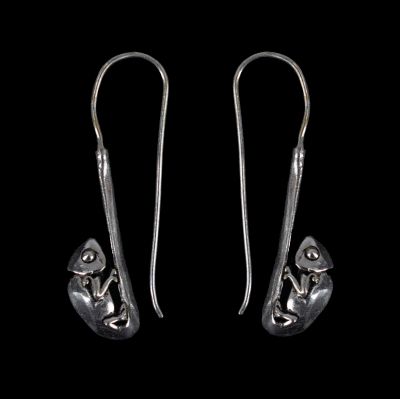 German silver earrings Chameleons 2