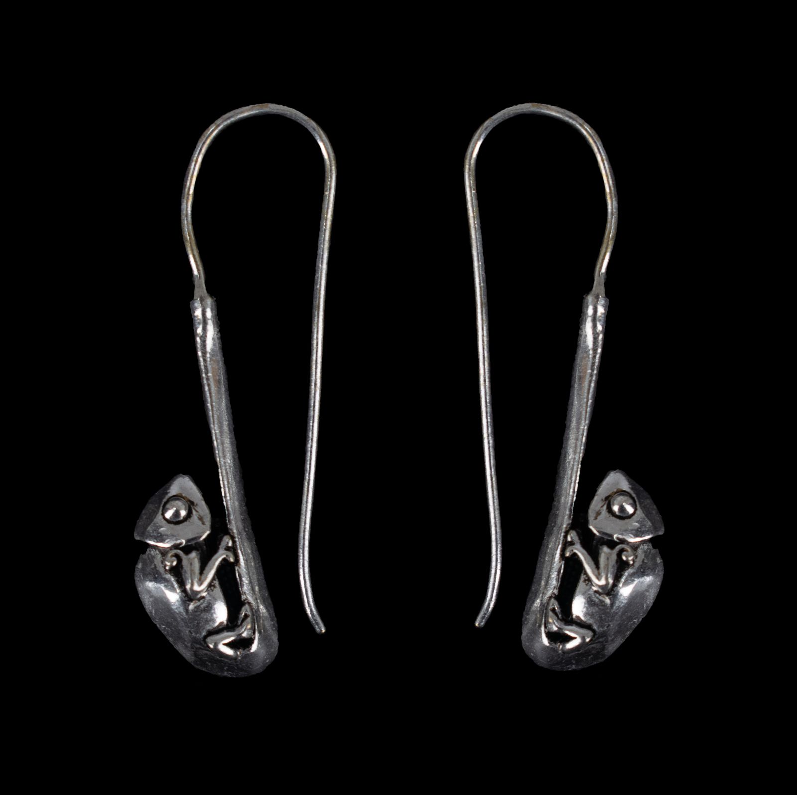 German silver earrings Chameleons 2 India