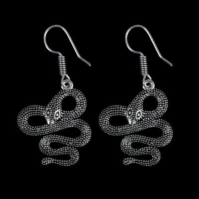 Oriental german silver earrings Wavy Snakes 2