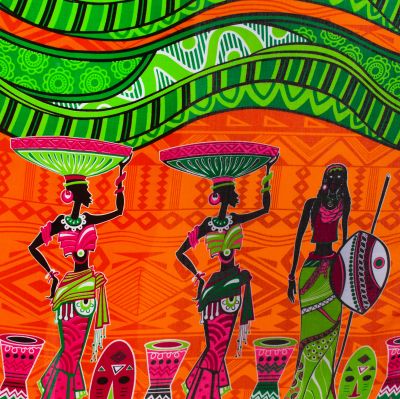 Sarong / pareo / beach scarf African Women Orange Thailand