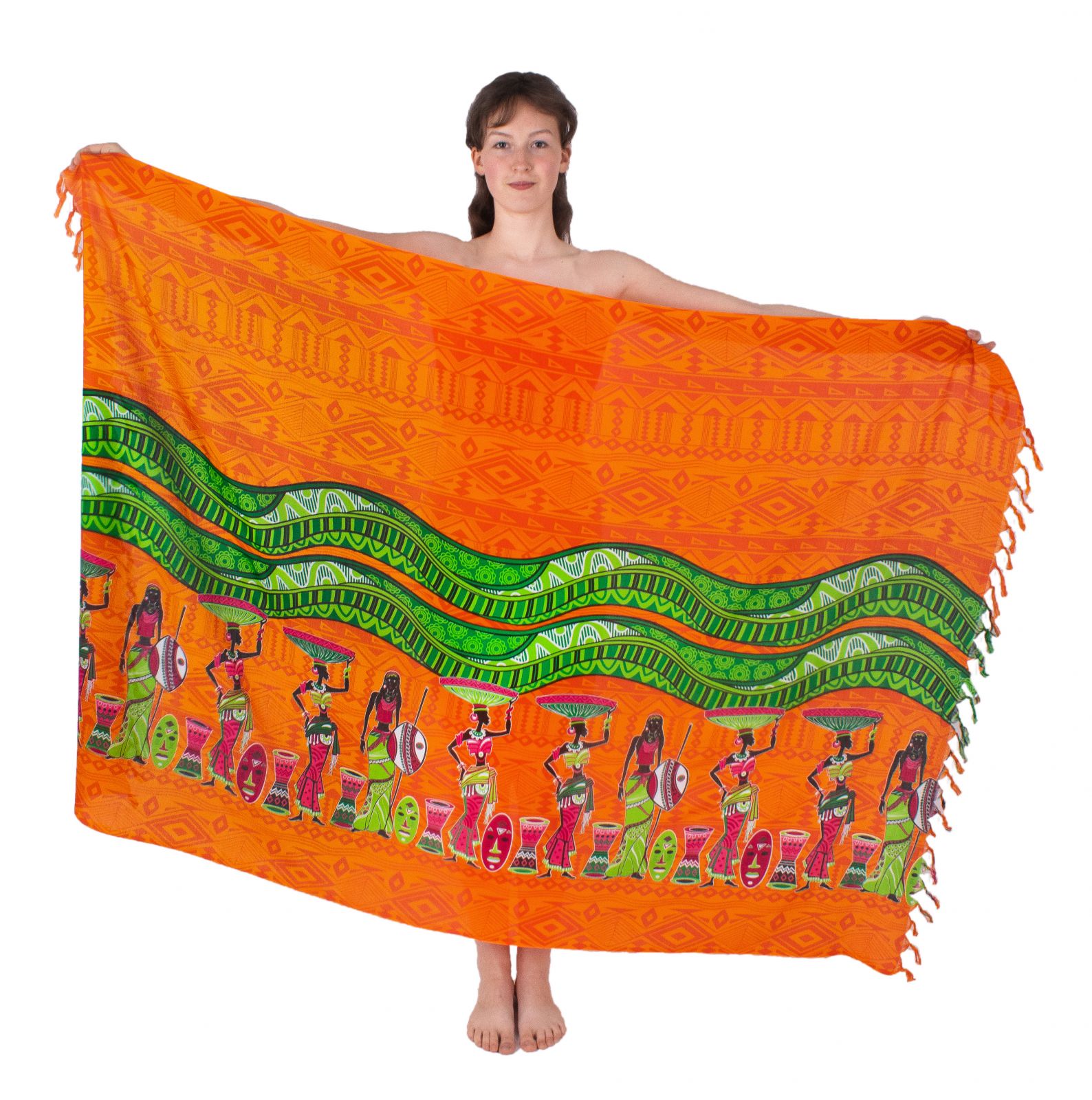 Sarong / pareo / beach scarf African Women Orange Thailand