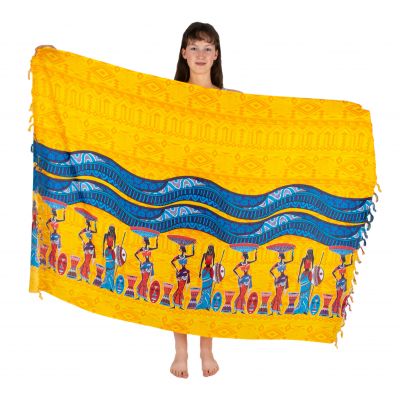 Sarong / pareo / beach scarf African Women Yellow | LAST PIECE!