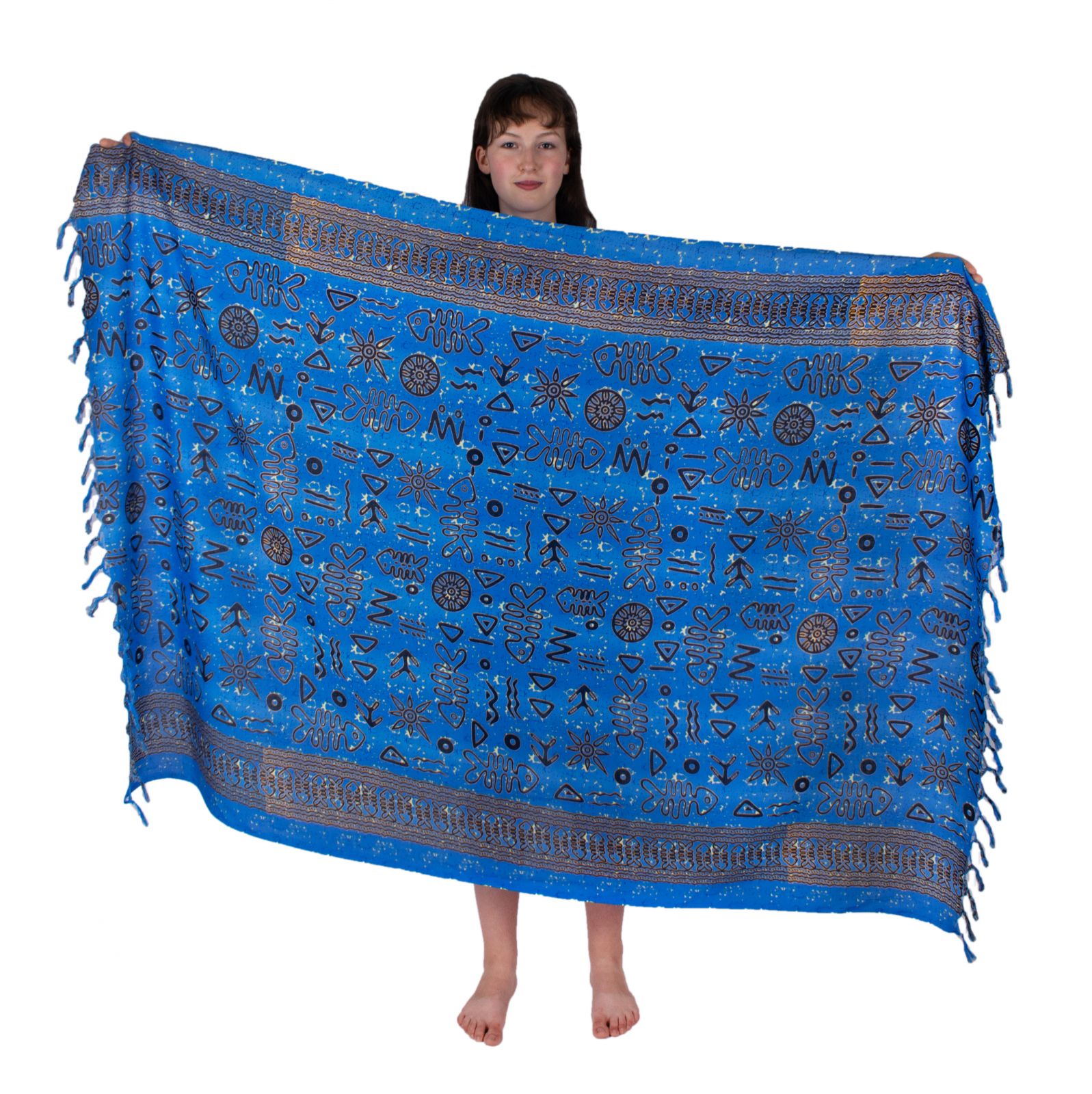 Sarong / pareo / beach scarf Visgraat Blue Thailand