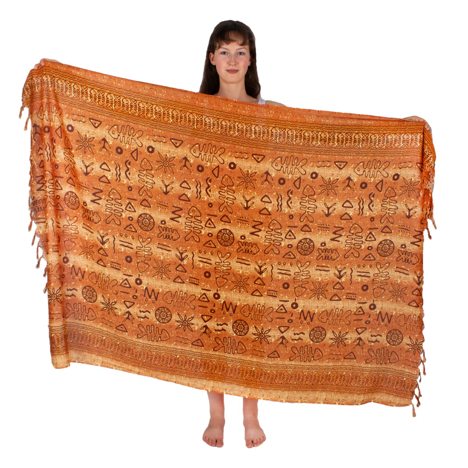 Sarong / pareo / beach scarf Visgraat Cinnamon Thailand