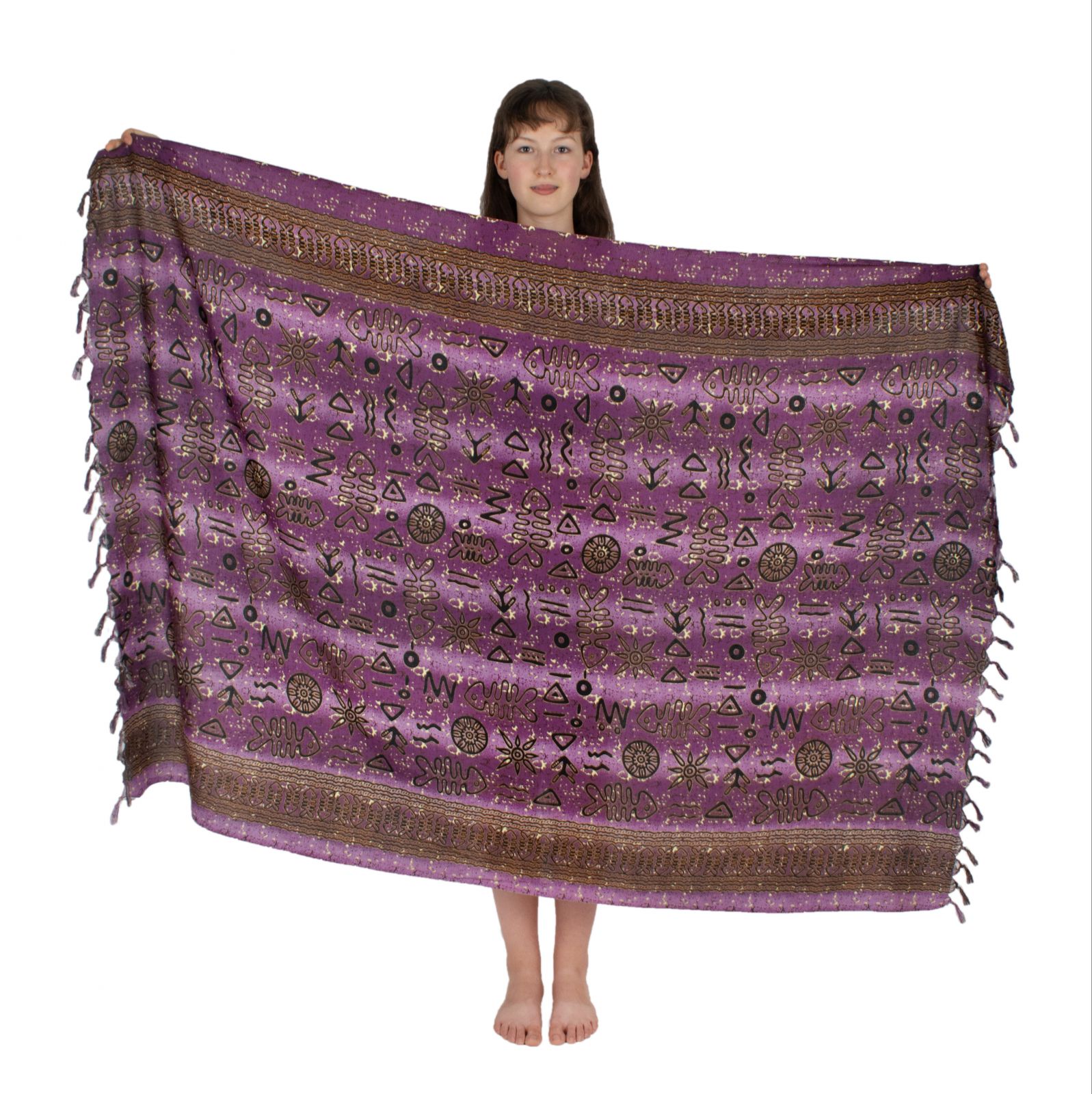 Sarong / pareo / beach scarf Visgraat Purple Thailand