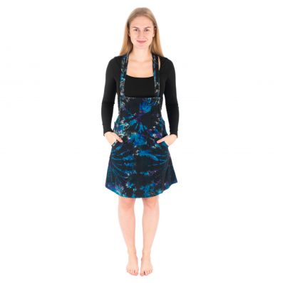 Dungaree / apron tie-dye dress Janis Black | S/M, L/XL, XXL
