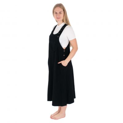 Dungaree / apron cotton dress Jayleen Black Nepal