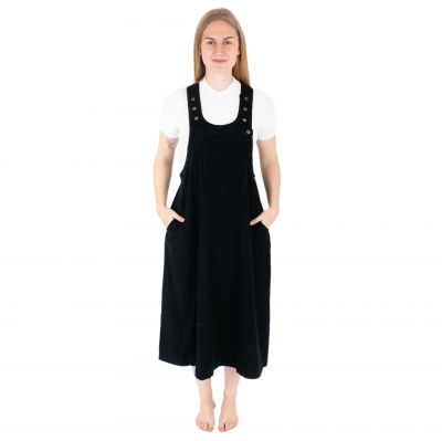 Dungaree / apron cotton dress Jayleen Black | L/XL, XXL