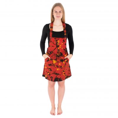Dungaree / apron tie-dye dress Janis Red | S/M, L/XL, XXL