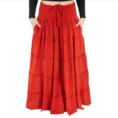 Long ethnic / hippie skirt Bhintuna Red Nepal