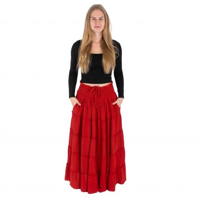 Long ethnic / hippie skirt Bhintuna Red | S/M, L/XL, XXL/XXXL