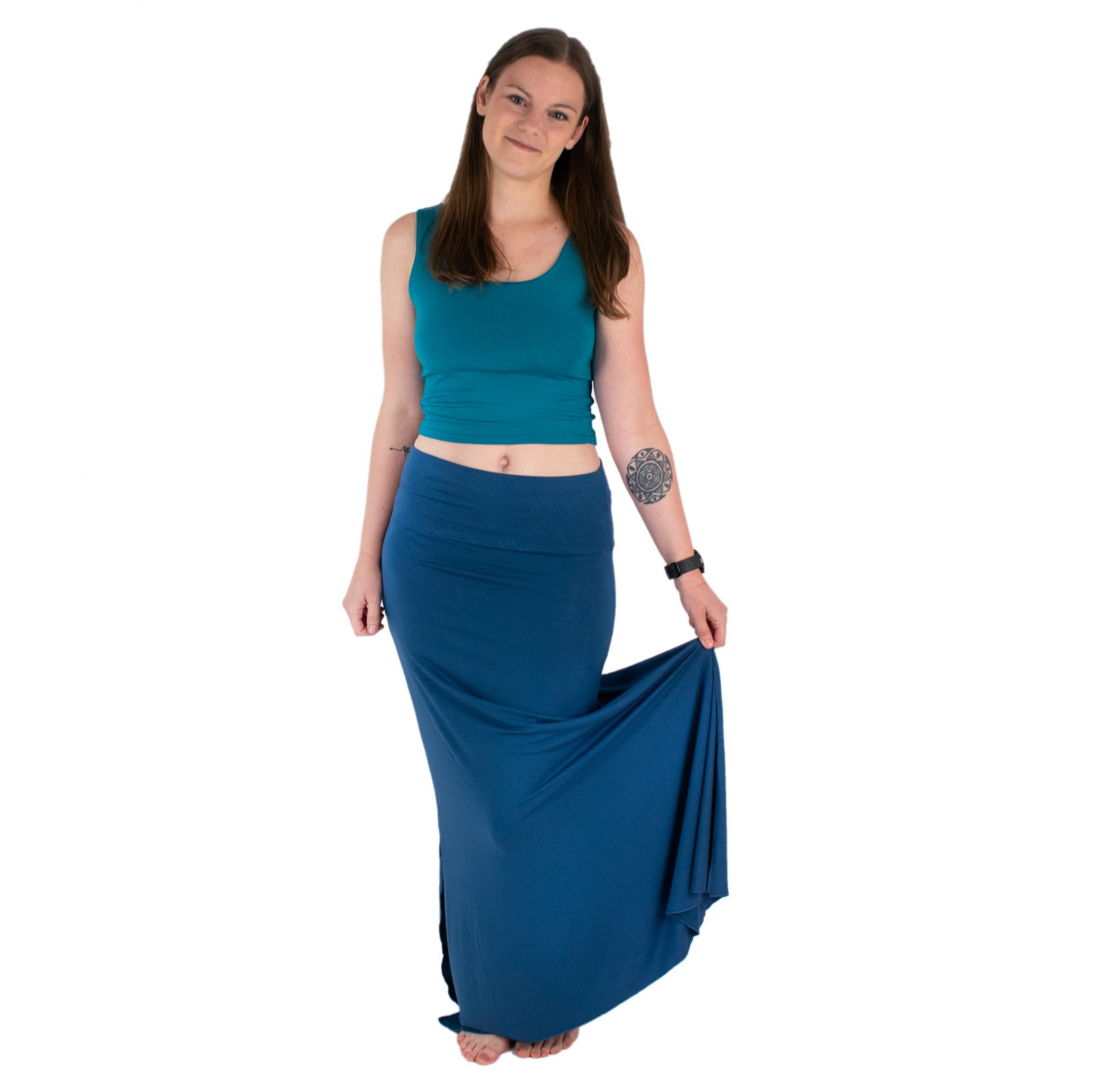 Long single colour skirt Panjang Cobalt Blue Thailand