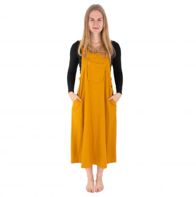 Dungaree / apron cotton dress Jayleen Mustard yellow | S/M, L/XL, XXL