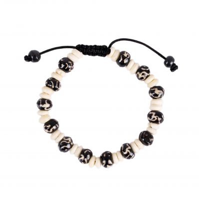 Bone bracelet Lucky beads - Om Nepal