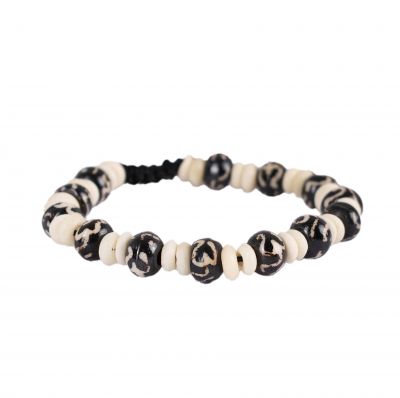 Bone bracelet Lucky beads - Om