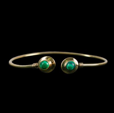 Brass bracelet Naimala Malachite
