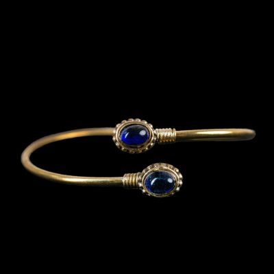 Brass bracelet Rania Blue Quartz