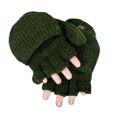 Woolen flip gloves Butwal Green Nepal