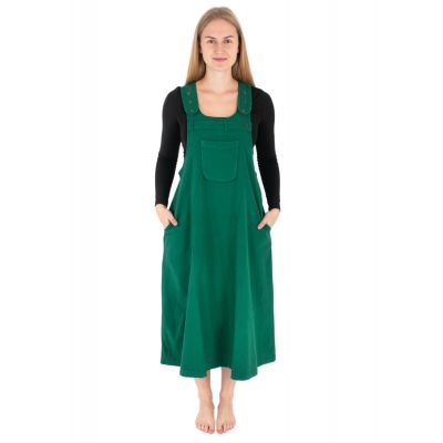 Dungaree / apron cotton dress Jayleen Bottle Green | S/M, L/XL, XXL