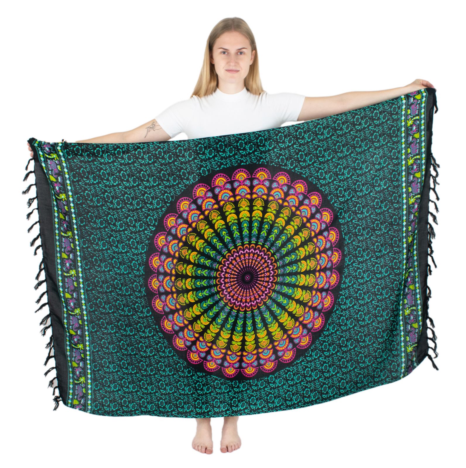 Tie-dyed sarong / pareo Anada Green Indonesia