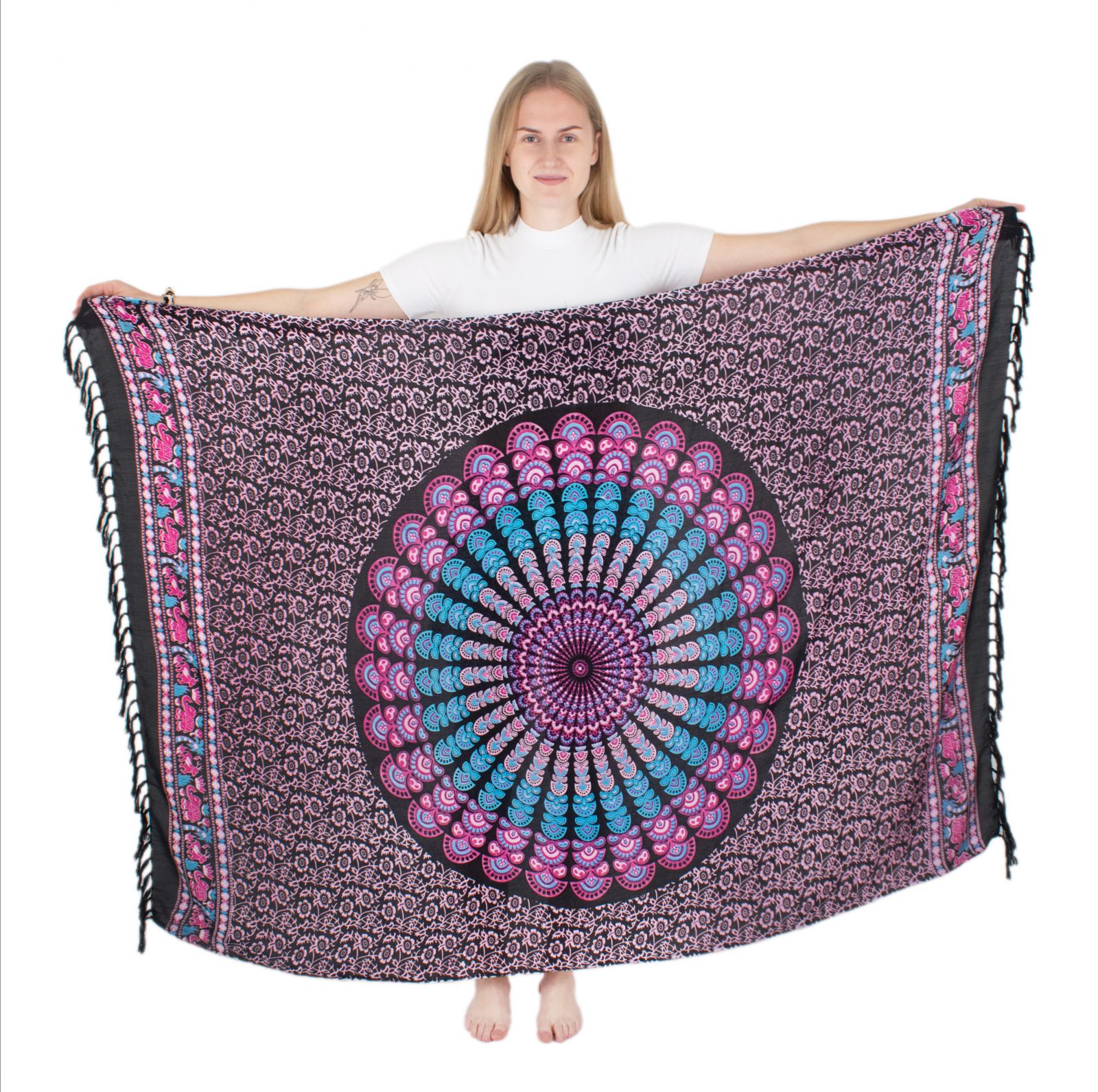 Tie-dyed sarong / pareo Anada Pink Indonesia