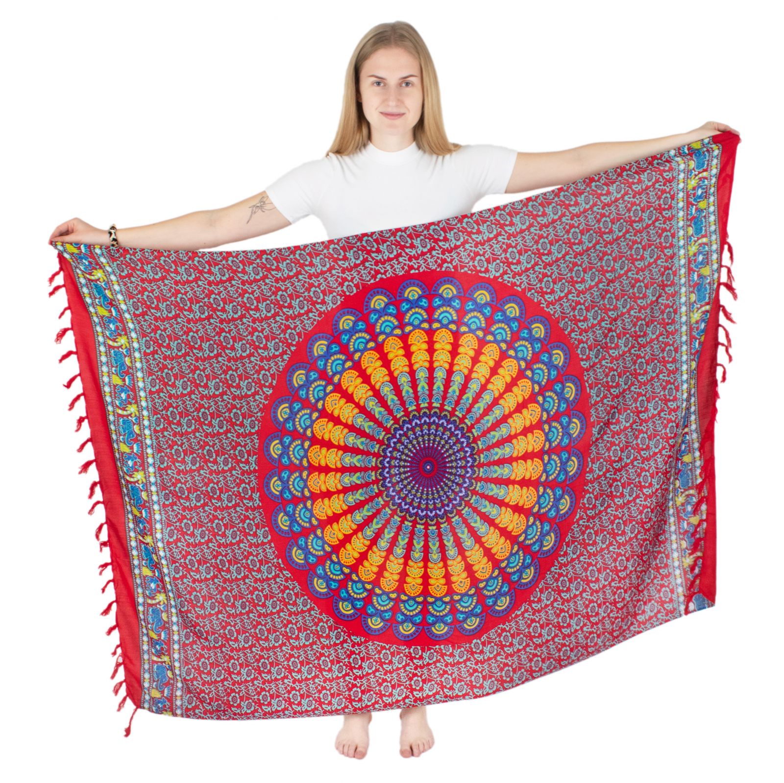 Tie-dyed sarong / pareo Anada Red Indonesia