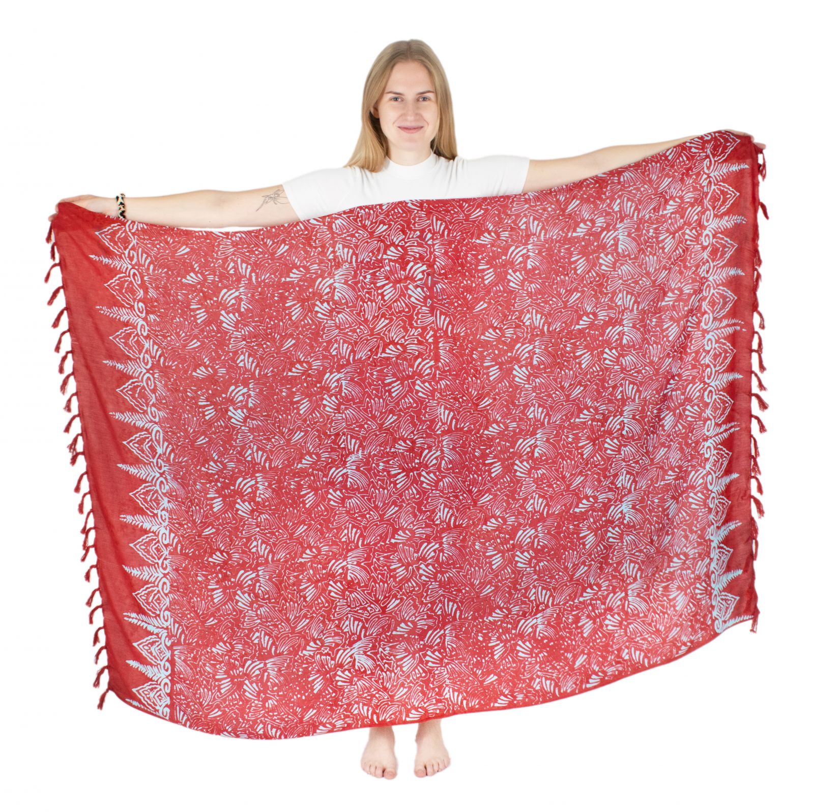 Tie-dyed sarong / pareo Ningrum Red Indonesia