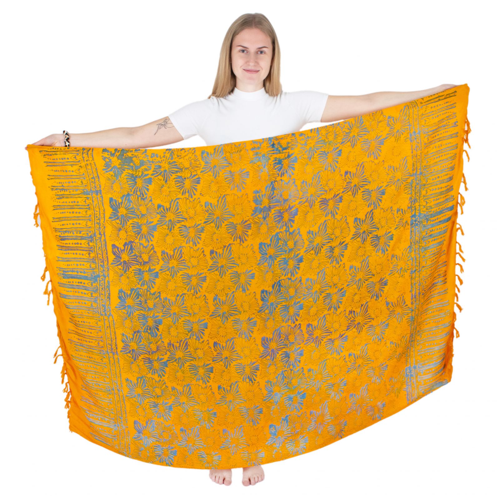 Tie-dyed sarong / pareo Ningrum Yellow Indonesia