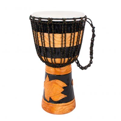 Djembe drum with Turtle carving Indonesia