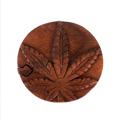 Wooden puzzle jewellery box Cannabis