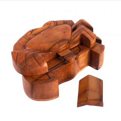 Wooden puzzle jewellery box Crab Indonesia