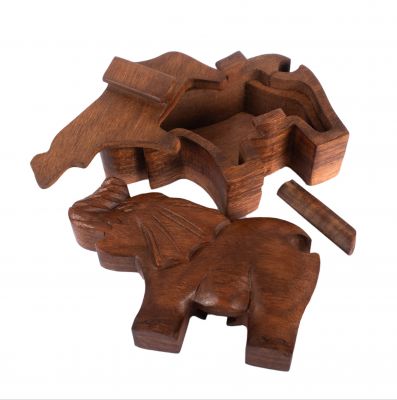 Wooden puzzle jewellery box Elephant Indonesia