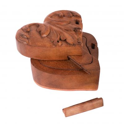 Wooden puzzle jewellery box Heart Indonesia