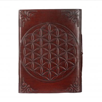 Leather notebook Flower of Life – narrow | mini, small, large