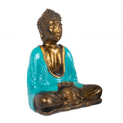Painted resin statuette Colourful Buddha 16 cm (1) Indonesia
