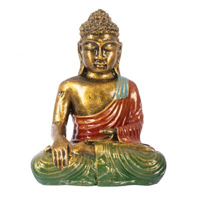 Painted resin statuette Colourful Buddha 23 cm red