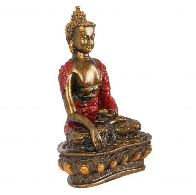 Painted resin statuette Colourful Buddha 28 cm Indonesia