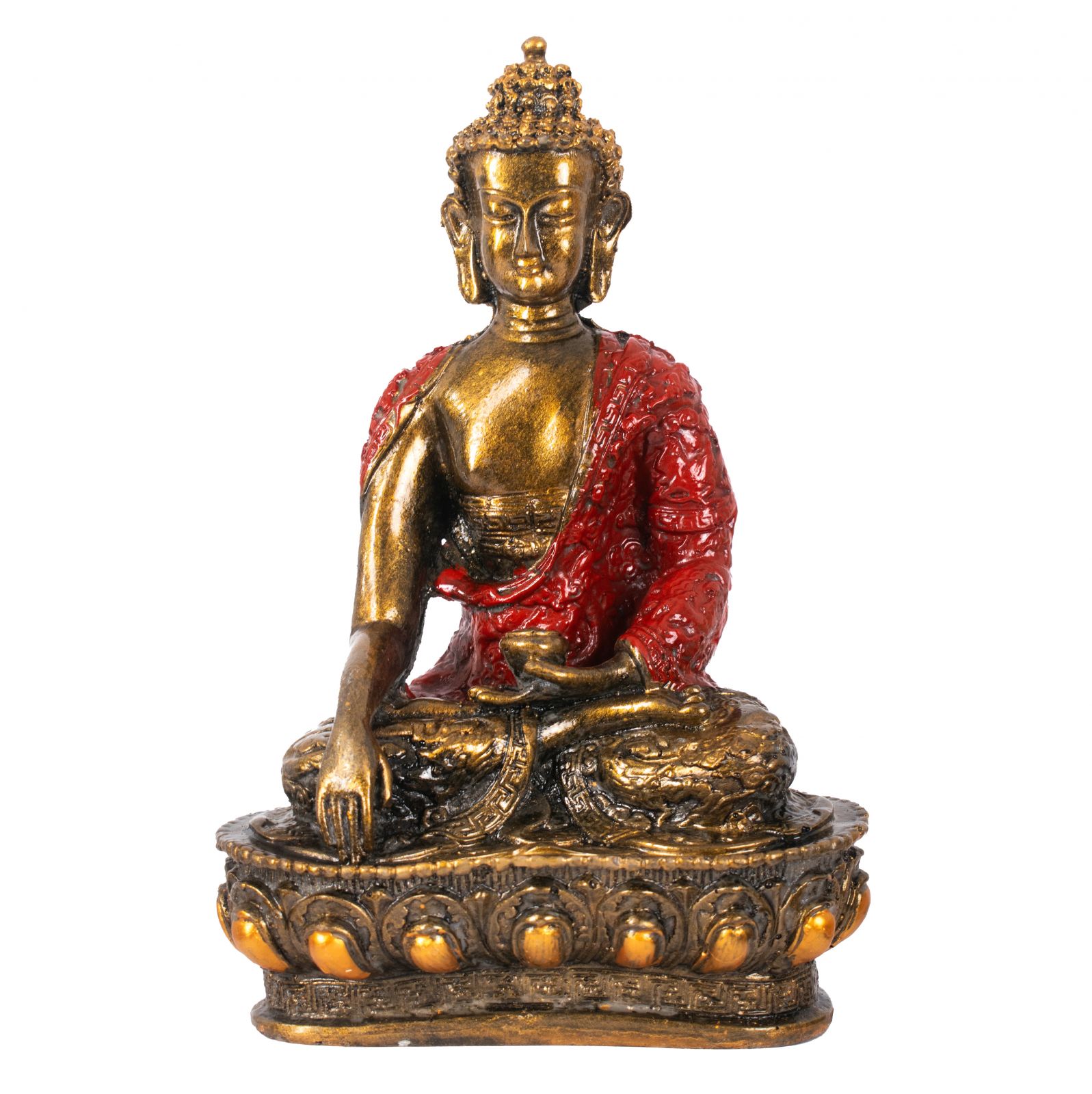 Painted resin statuette Colourful Buddha 28 cm Indonesia