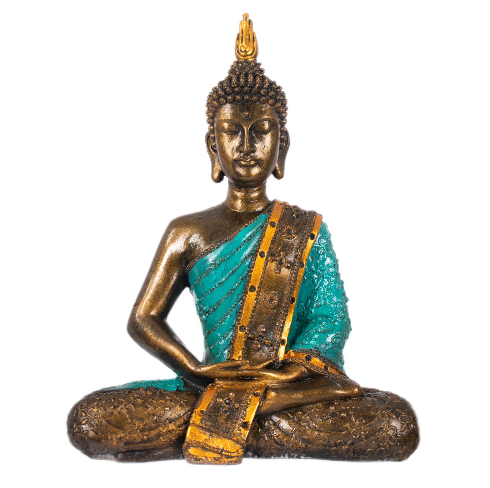 Painted resin statuette Colourful Buddha 29 cm Indonesia