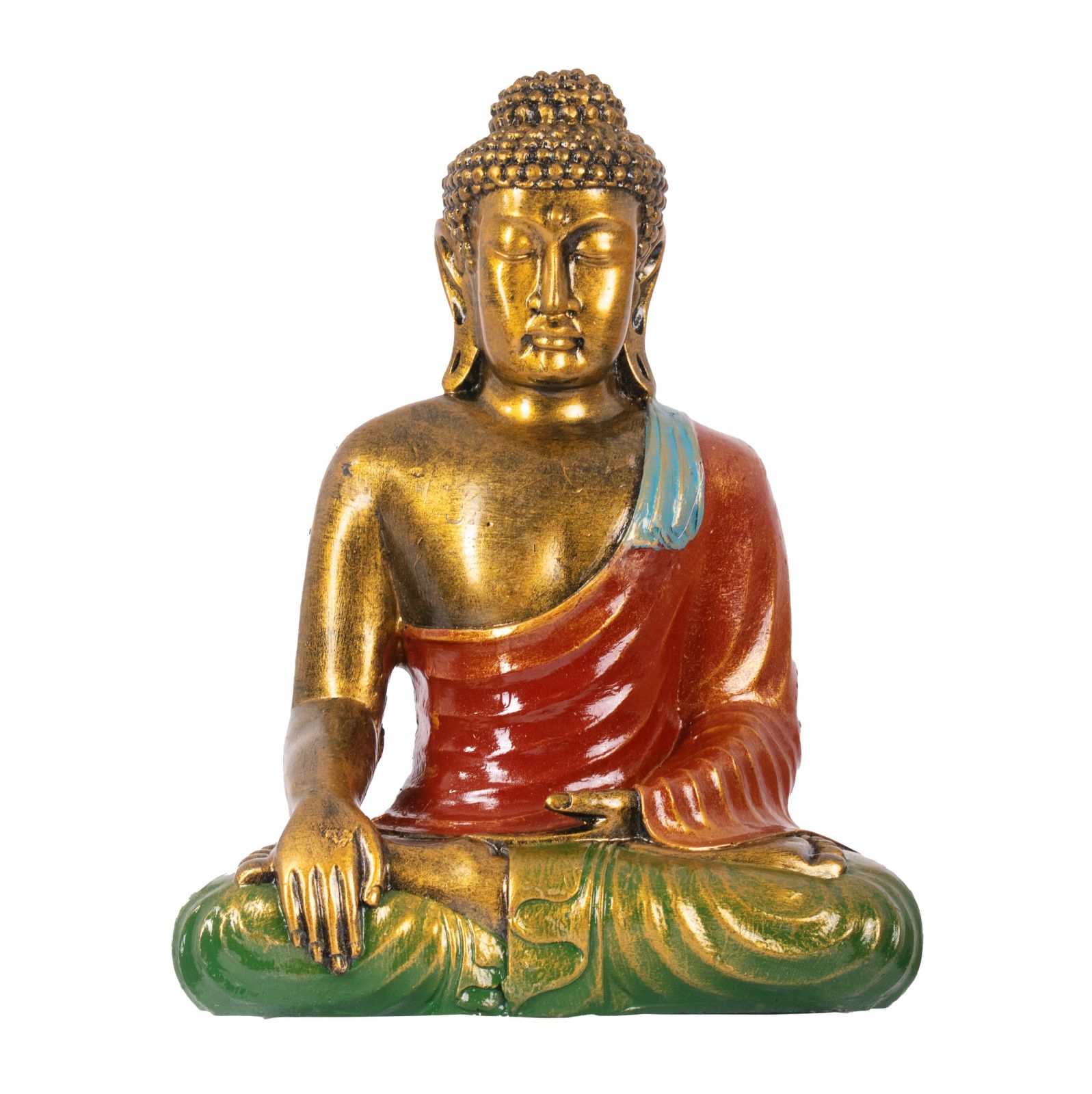 Painted resin statuette Colourful Buddha 30 cm Indonesia