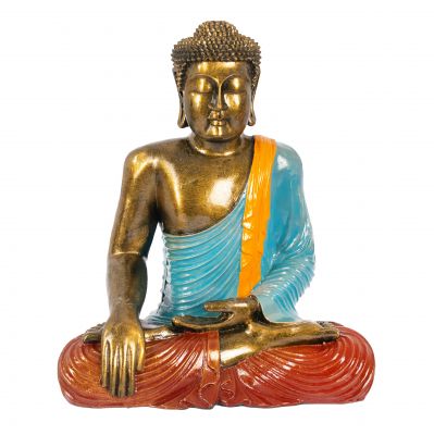Painted resin statuette Colourful Buddha 40 cm