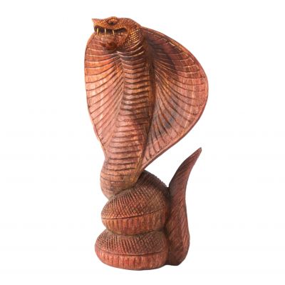 Carved wooden statue Cobra Indonesia