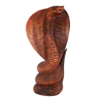 Carved wooden statue Cobra Indonesia