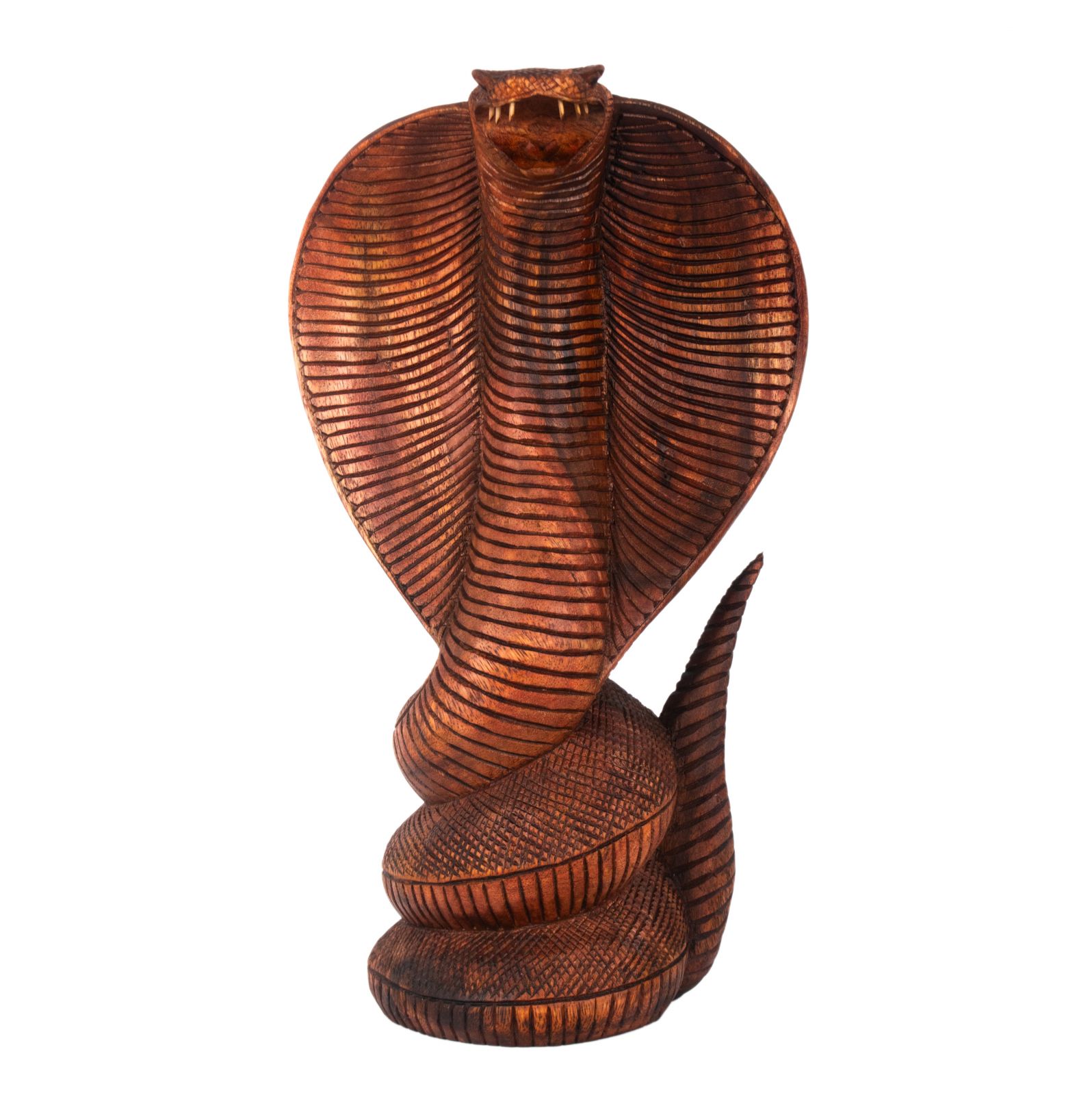 Carved wooden statue Cobra - Height 40 cm Indonesia